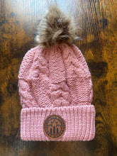 Load image into Gallery viewer, Manitoulin Island Lake Huron knit hat with patch and Pom
