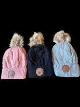 Load image into Gallery viewer, Manitoulin Island Lake Huron knit hat with patch and Pom
