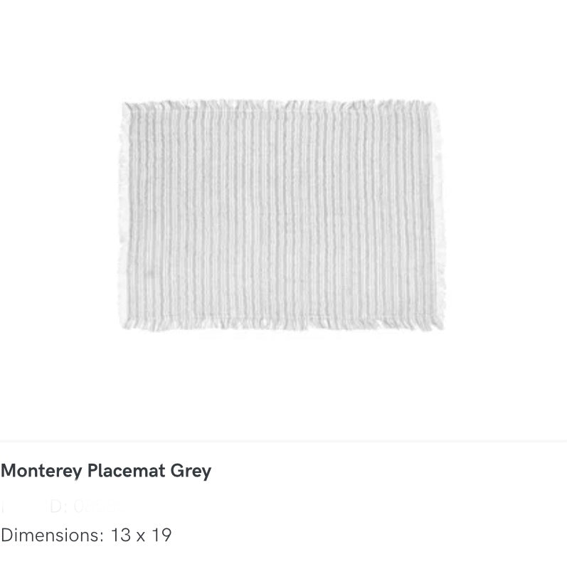 Monterey Placemat Gray and Blue