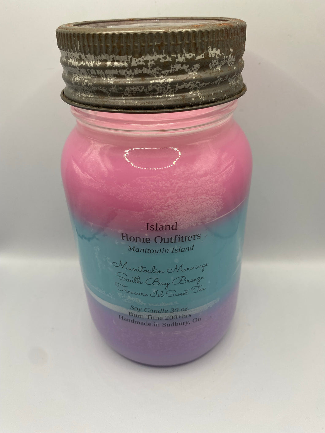 Candle- IHO Layered- Manitoulin Mornings, South Bay Breeze, Treasue Isl. Sweet Tea