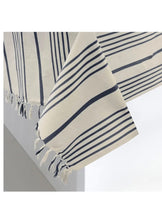 Load image into Gallery viewer, Woven Tablecloth Soft Navy Stripe
